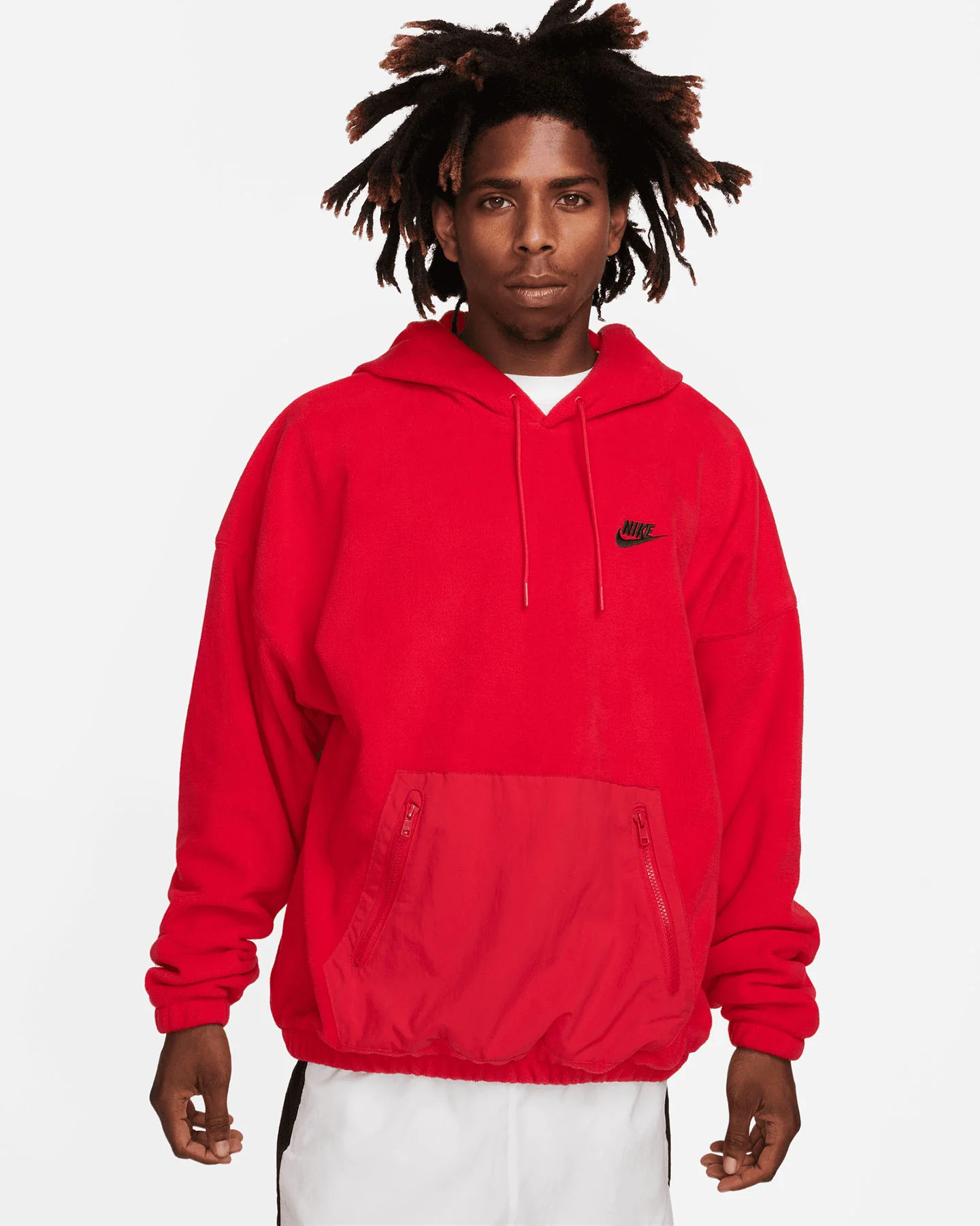 FELPA NIKE CLUB POLAR FLEECE SLOGO HO ROSSO