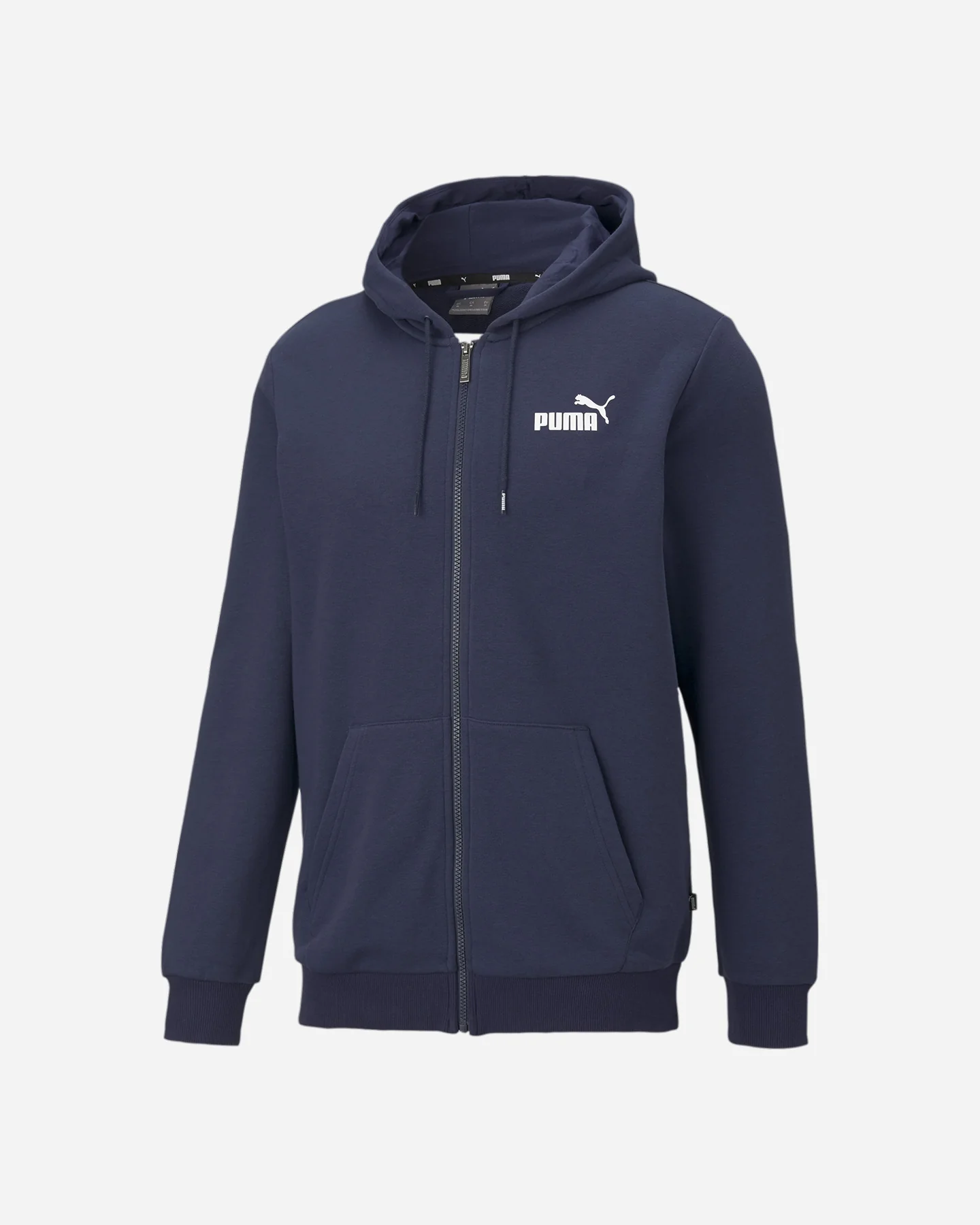 FELPA PUMA ESSENTIAL SM LOGO FNG FZ C/CAP BLU - Image 11