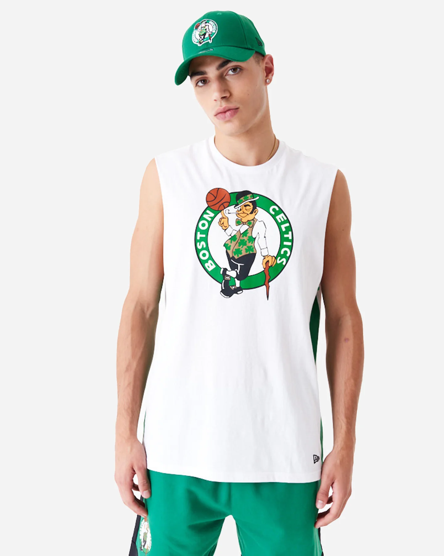 MAGLIA BASKET NEW ERA BIG LOGO BOSTON CELTICS M