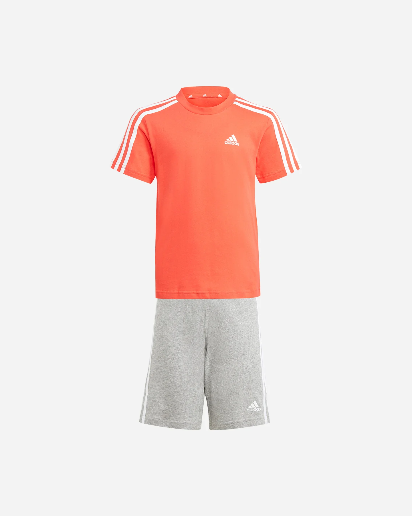 SET ADIDAS KIDS B 3S TEE+SHORT RED+GREY - Image 91