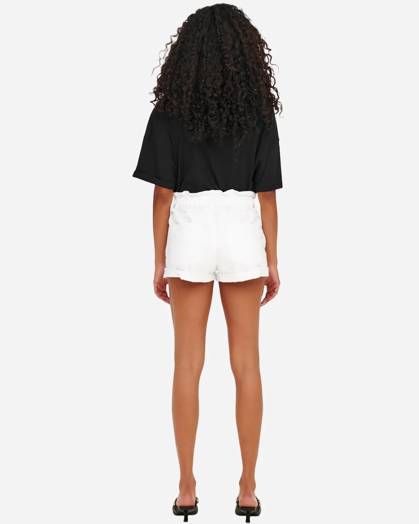SHORT ONLY CUBA PAPAERBAG DENIM BIANCO - Image 6