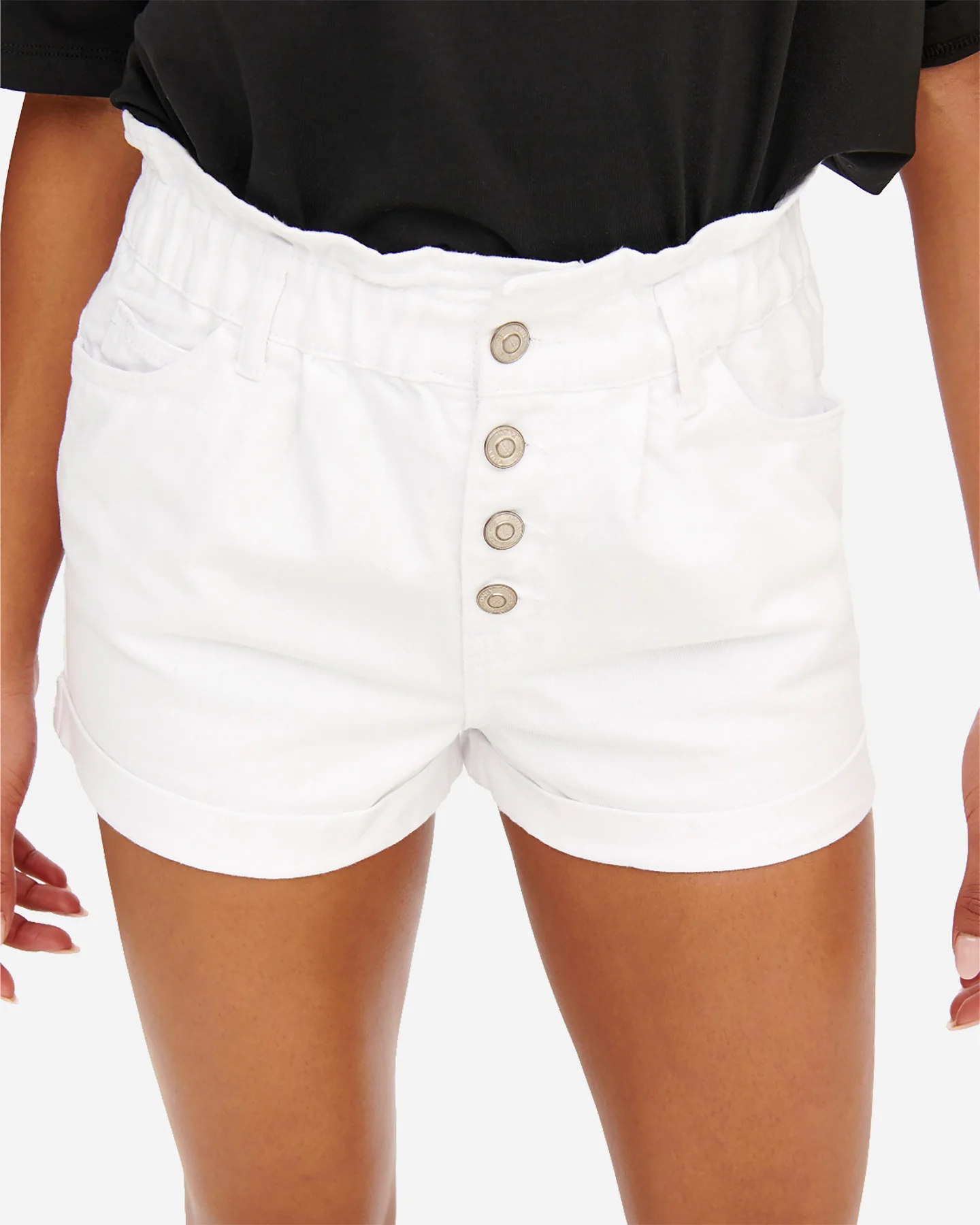 SHORT ONLY CUBA PAPAERBAG DENIM BIANCO - Image 88