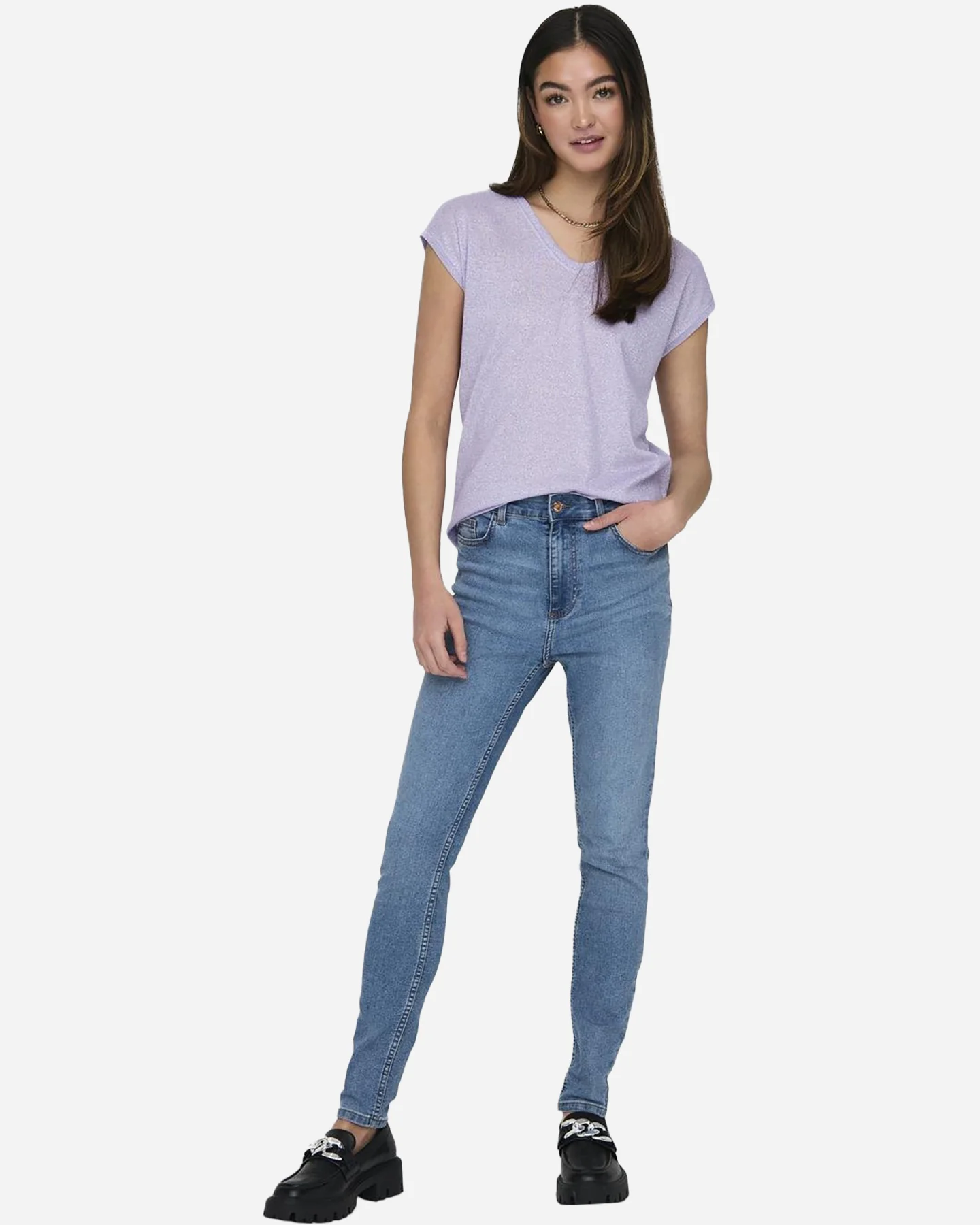 T.SHIRT ONLY W SILVERY MC LUREX LILLA - Image 125