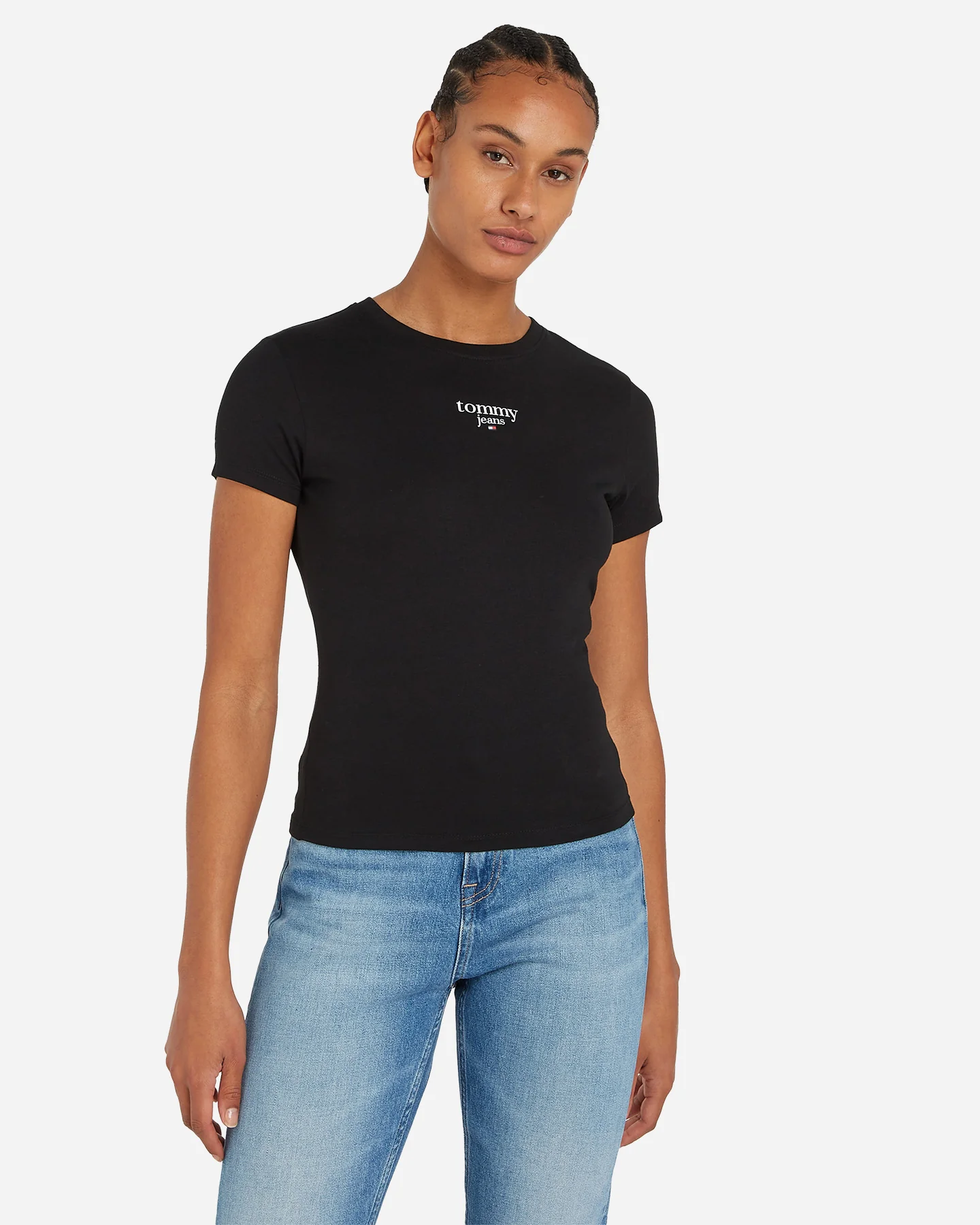 T-SHIRT TOMMY J.W SLIM ESSENTIAL LOGO NERO - Image 3